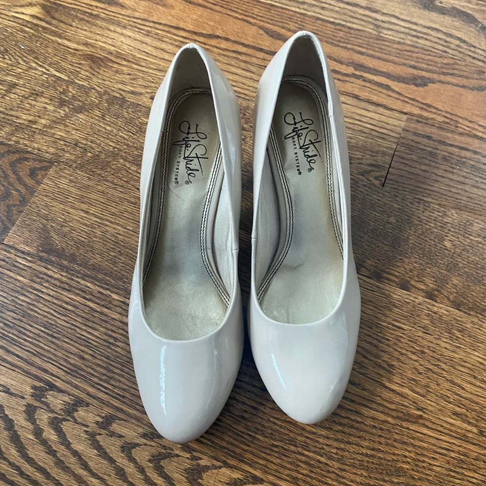 Nude Patent Leather Heels 8.5